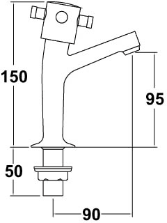 Technical image of Deva Sicilian High Neck Sink Taps (Pair).