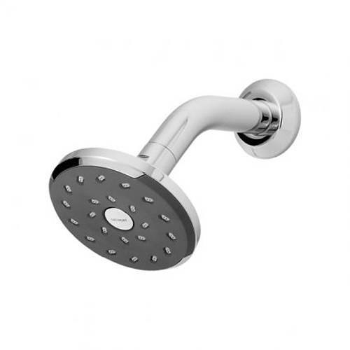 Larger image of Deva Satinjet Kiri Wall Mounted Shower Head & Arm (Chrome & Slate).