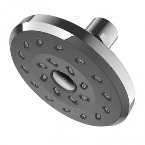 Larger image of Deva Satinjet Kiri Shower Rose With Swivel Joint (Chrome & Slate).