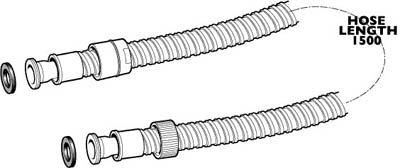 Technical image of Deva Accessories 1.5M Double Interlock Shower Hose. (Gold)