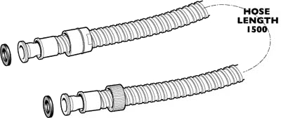 Technical image of Deva Accessories 1.5M Wide-Bore High Flow Shower Hose. (Chrome)