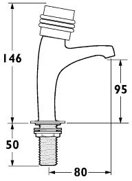 Technical image of Deva Solerno High Neck Sink Taps (Pair).