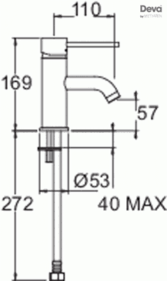 Technical image of Deva Tease Basin & Bath Filler Tap Set (Chrome).