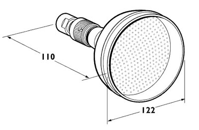 Technical image of Deva Shower Heads 5" Traditional Shower Rose With Swivel Joint (Chrome).