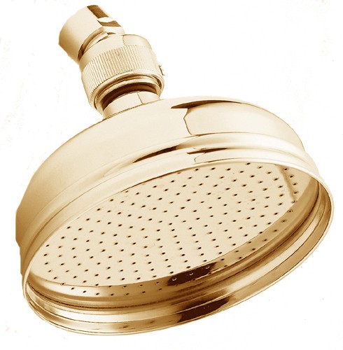 Larger image of Deva Shower Heads 5" Traditional Shower Rose With Swivel Joint (Gold).