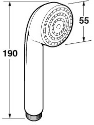 Technical image of Deva Shower Heads Rombo Single Function Shower Handset (White).