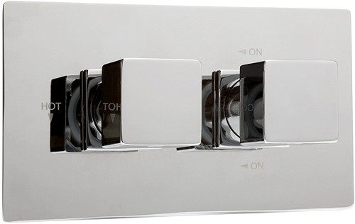 Larger image of Deva DTV2 Thermostatic TMV2 1/2" Twin Concealed Shower Valve (Chrome).
