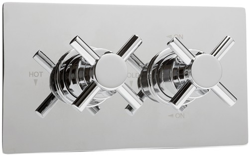 Larger image of Deva DTV2 Thermostatic TMV2 1/2" Twin Concealed Shower Valve (Chrome).