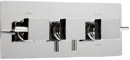 Larger image of Deva DTV3 Thermostatic TMV2 1/2" Triple Concealed Shower Valve (Chrome).