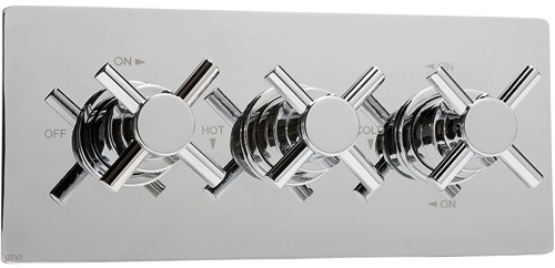 Larger image of Deva DTV3 Thermostatic TMV2 1/2" Triple Concealed Shower Valve (Chrome).