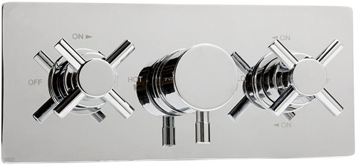 Larger image of Deva DTV3 Thermostatic TMV2 1/2" Triple Concealed Shower Valve (Chrome).