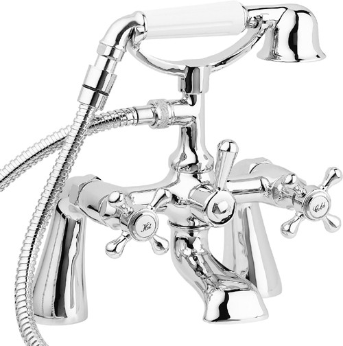 Deva Gold Tudor Bath Shower Mixer Tap With Shower Kit (Chrome).