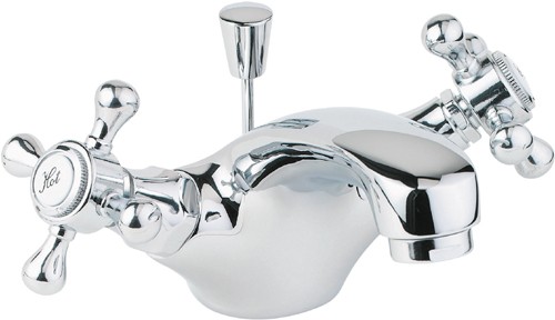 Deva Gold Tudor Mono Basin Mixer Tap With Pop Up Waste (Chrome).