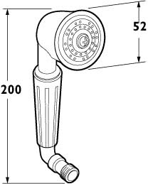 Technical image of Deva Shower Heads VIC065-501 Victorian Handset (Gold).