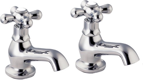 Larger image of Deva Regency Basin Taps (Pair, Chrome).