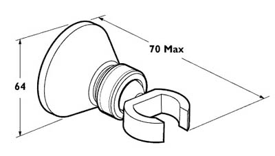 Technical image of Deva Accessories VIC215 Wall Bracket For VIC065 Victorian Handset (Chrome).