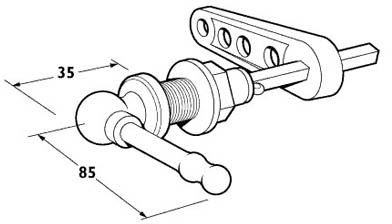 Technical image of Deva Spares Victoriana Toilet Cistern Lever (Chrome).