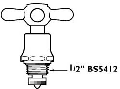 Technical image of Deva Spares Conversion Tap Heads Kit With Pair Of Chrome Handles. BS5412.