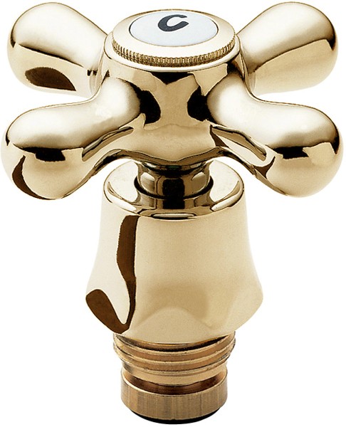 Larger image of Deva Spares Conversion Tap Heads Kit With Pair Of Gold Handles. BS5412.