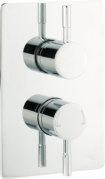 Larger image of Deva Vista 1/2" Twin Concealed Thermostatic Shower Valve (Chrome).