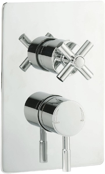 Larger image of Deva Vista 1/2" Twin Concealed Thermostatic Shower Valve (Chrome).