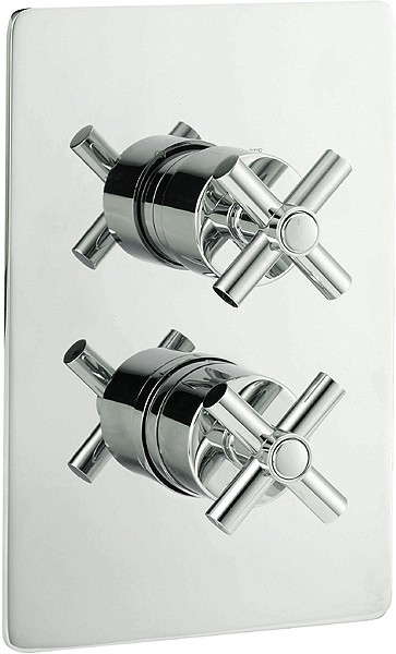 Larger image of Deva Vista 1/2" Twin Concealed Thermostatic Shower Valve (Chrome).