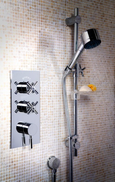 Example image of Deva Vista 1/2" Triple Concealed Thermostatic Shower Valve (Chrome).