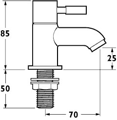 Technical image of Deva Vision Cloakroom Basin Taps (Pair).