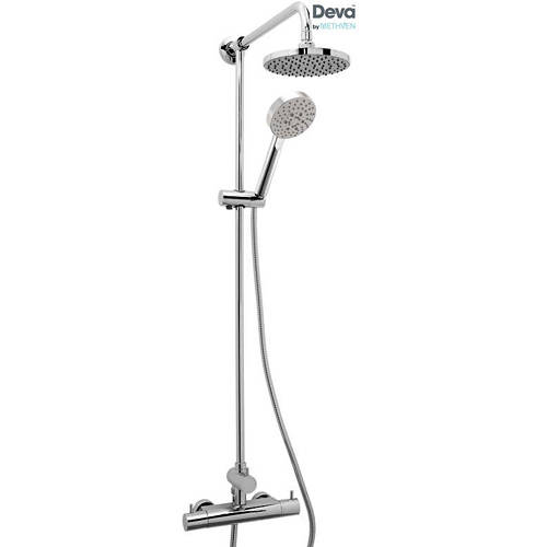 Larger image of Deva Vision Thermostatic Bar Shower Valve With Rigid Riser Kit.