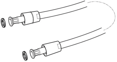 Technical image of Methven Wall Outlet Elbow, Handset Parking Bracket & Hose (Chrome).