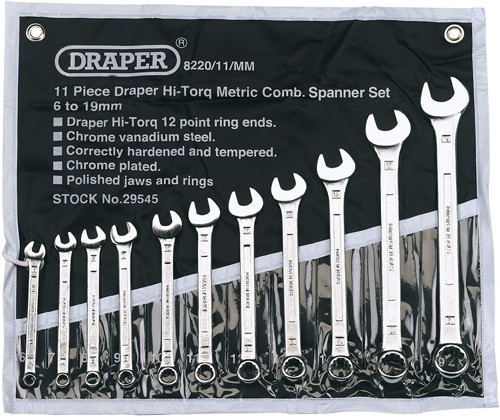 Larger image of Draper Tools 11 Piece Metric Spanner Set.
