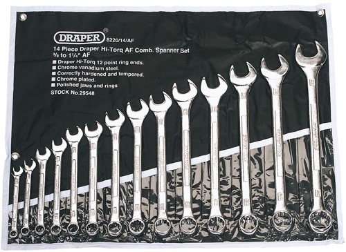 Larger image of Draper Tools 14 Piece Imperial Spanner Set.