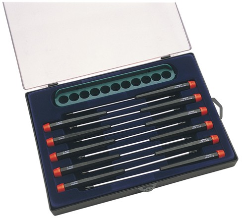 Larger image of Draper Tools 11 Piece Precision Screwdriver Set With Wall Rack.