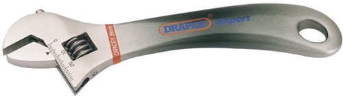 Larger image of Draper Tools Adjustable wrench with polymer handle. 200mm.