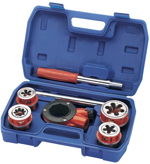 Larger image of Draper Tools 7 Piece metric ratchet pipe threading kit.