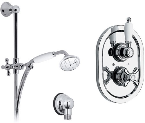 Larger image of Vado Westbury Chrome thermostatic shower valve & rail kit.