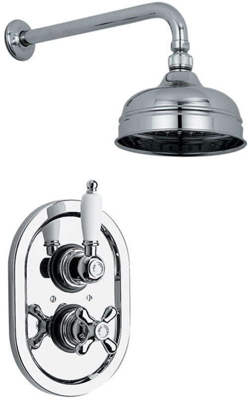 Larger image of Vado Westbury Chrome thermostatic shower valve & fixed head.