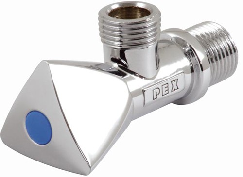 Larger image of Vado Pex Chrome heavy pattern angle valve, 1/2" for hot or cold.