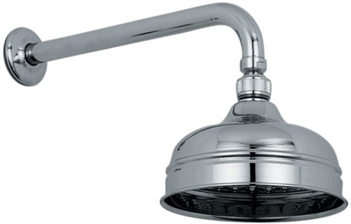 Larger image of Vado Westbury Traditional 6" fixed shower head and arm in chrome.