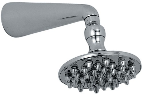 Larger image of Vado Shower 4.75" 120mm Drench shower head and arm in chrome.