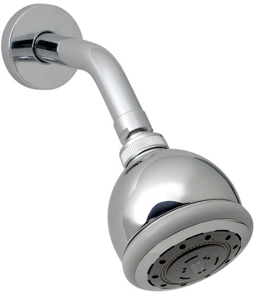 Larger image of Vado Shower Chrome high pressure multi function shower head and arm.