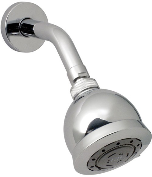 Larger image of Vado Shower Chrome high pressure multi function shower head and arm.