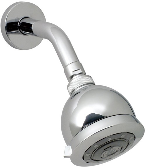 Larger image of Vado Shower Chrome low pressure multi function shower head and arm.