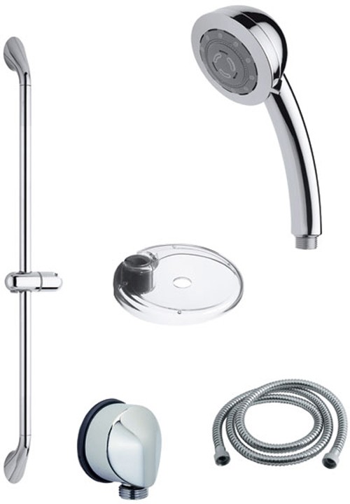 Larger image of Vado Shower 600mm I-Class multi function slide rail kit for low pressure use.