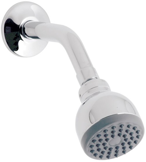 Larger image of Vado Shower Chrome low pressure single function shower head and arm.
