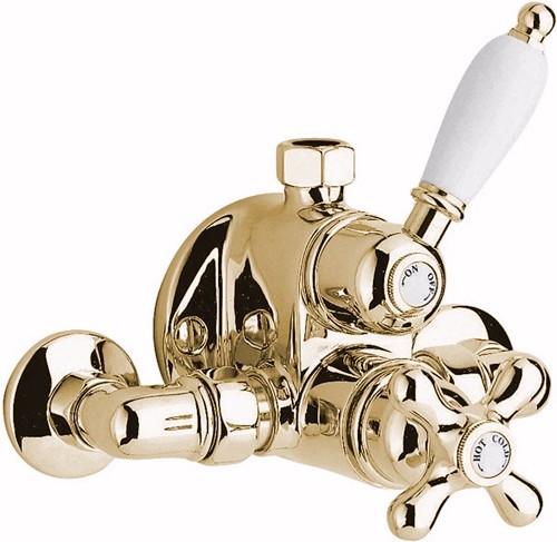 Larger image of Vado Westbury Exposed thermostatic shower valve 1/2" gold.