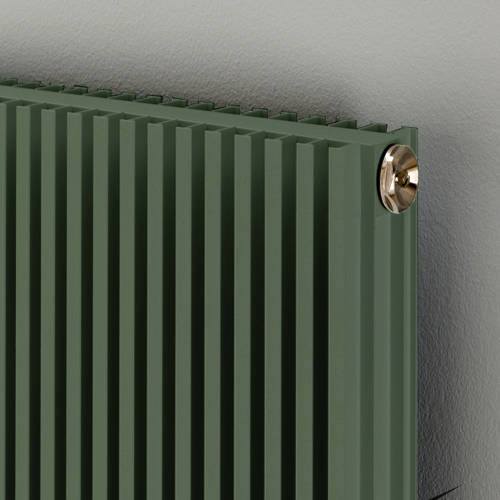 Example image of EcoHeat Hadlow Vertical Aluminium Radiator 1526x400 (Reed Green).