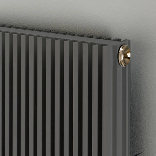 Example image of EcoHeat Hadlow Vertical Aluminium Radiator 1526x400 (Window Grey).