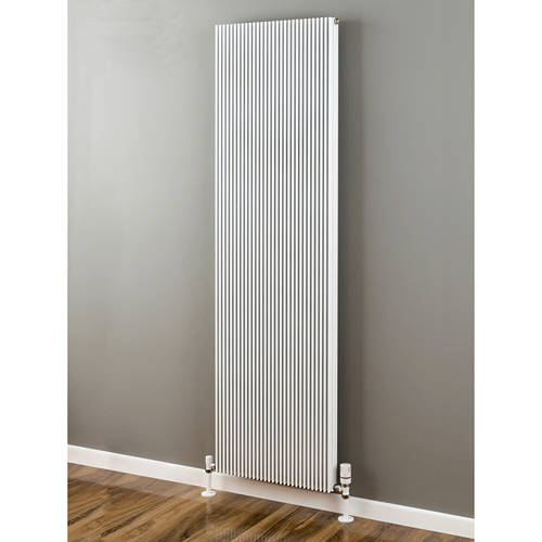 Larger image of EcoHeat Hadlow Vertical Aluminium Radiator 1526x480 (White).