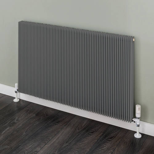 Larger image of EcoHeat Hadlow Horizontal Aluminium Radiator 526x1360 (Grey).